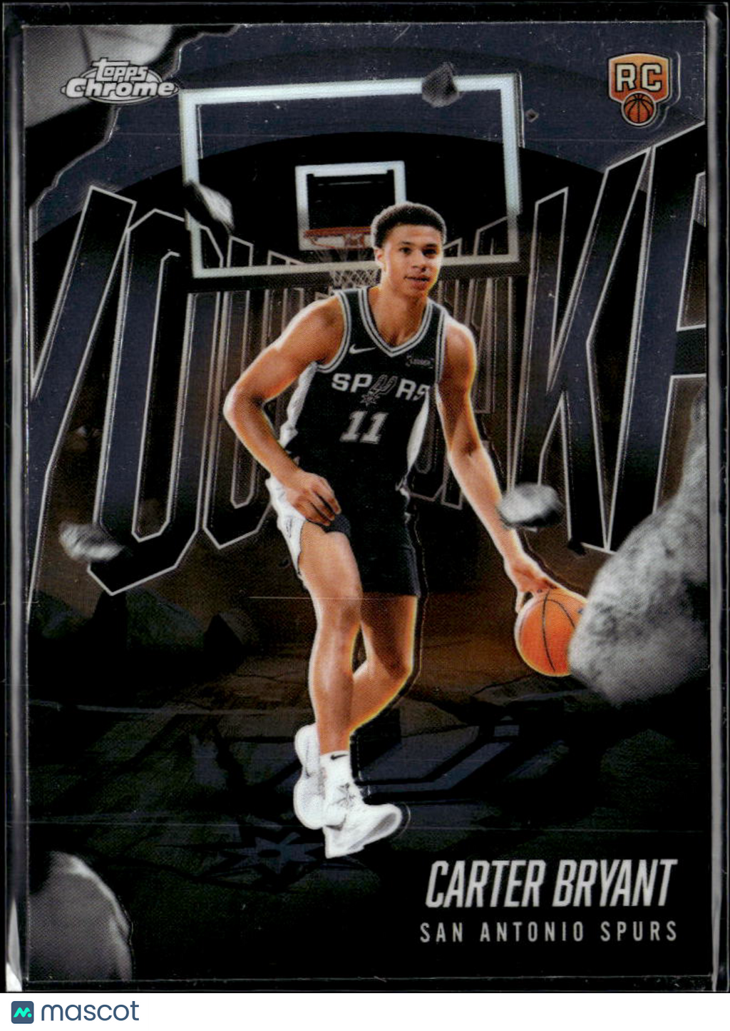 Carter Bryant 2025 Topps Chrome Youthquake Rookie RC San Antonio Spurs