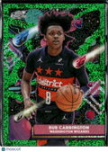 Bub Carrington 2026 Topps Chrome Cosmic Green Refractor 34/75 Washington Wizards