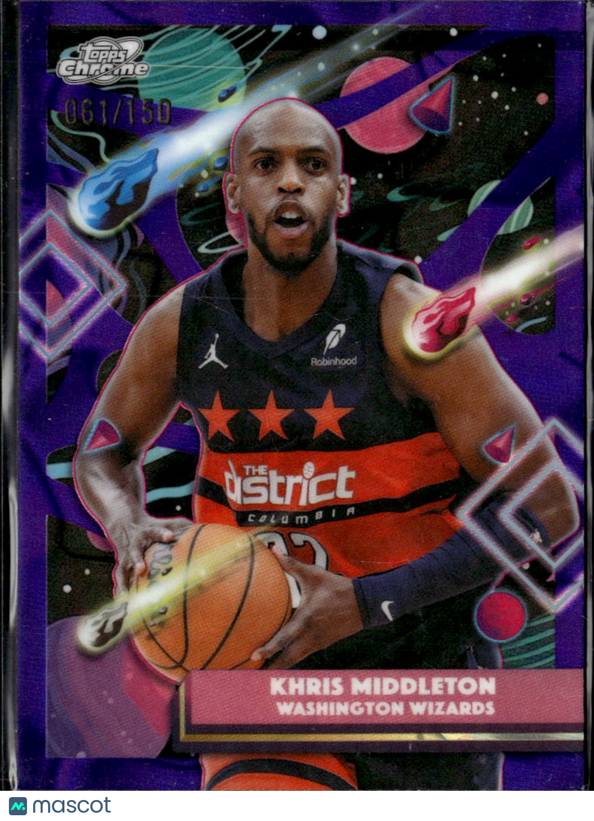 Khris Middleton 2026 Topps Chrome Cosmic Purple /150 Washington Wizards
