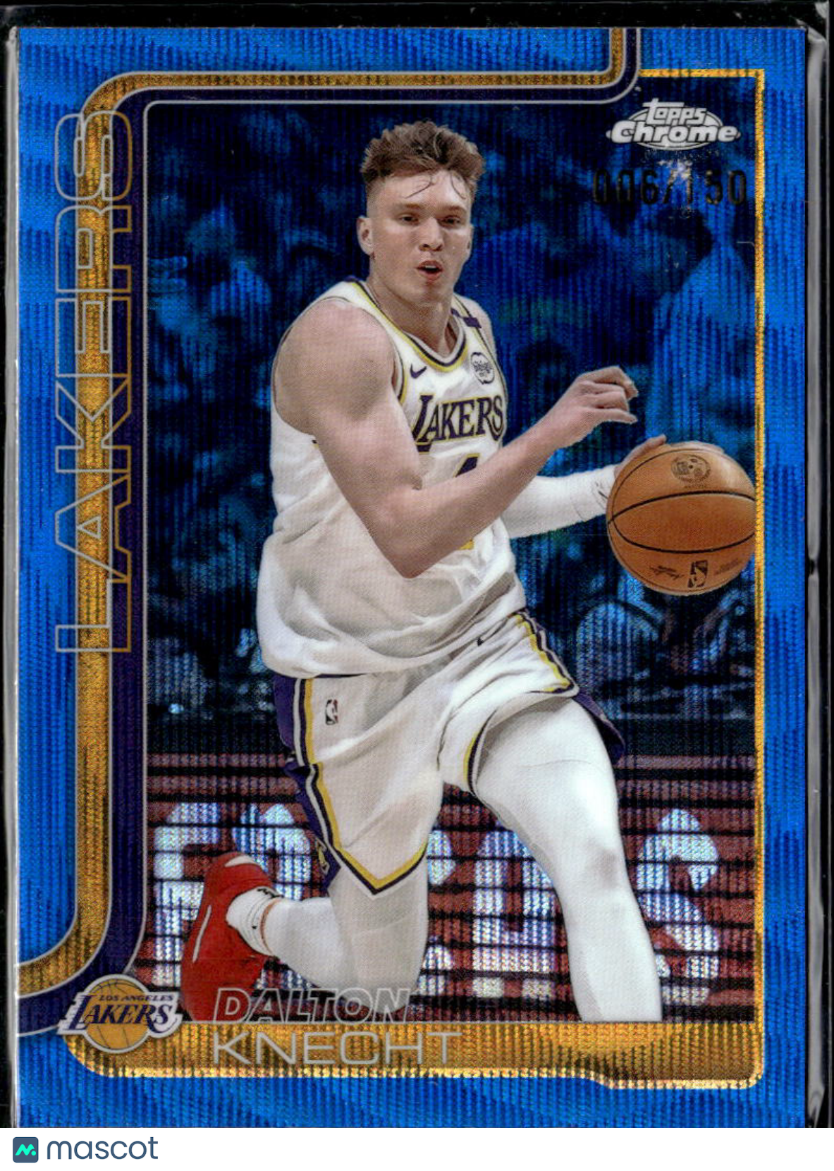 Dalton Knecht 2025 Topps Chrome Blue Wave Refractor /150 Los Angeles Lakers