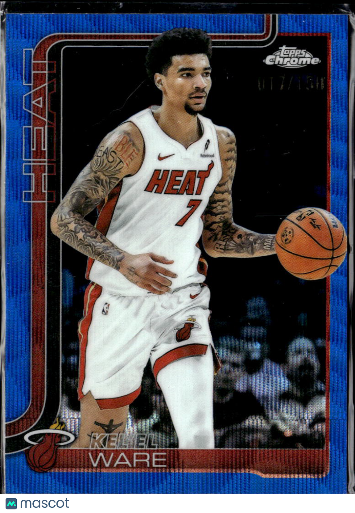 Kel'el Ware 2025 Topps Chrome 017/1517 Blue Miami Heat