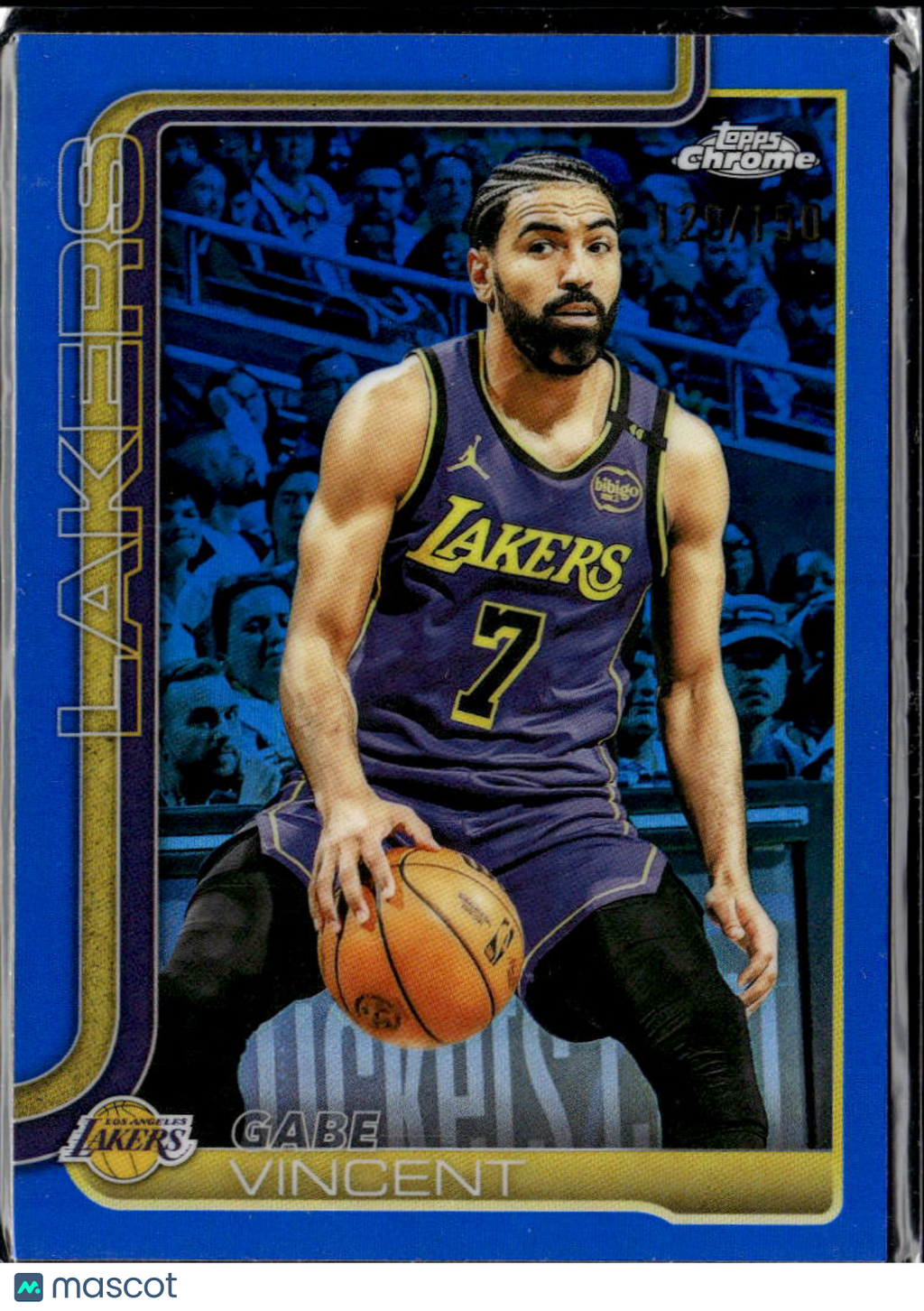 Gabe Vincent 2025 Topps Chrome Blue Refractor /150 Los Angeles Lakers