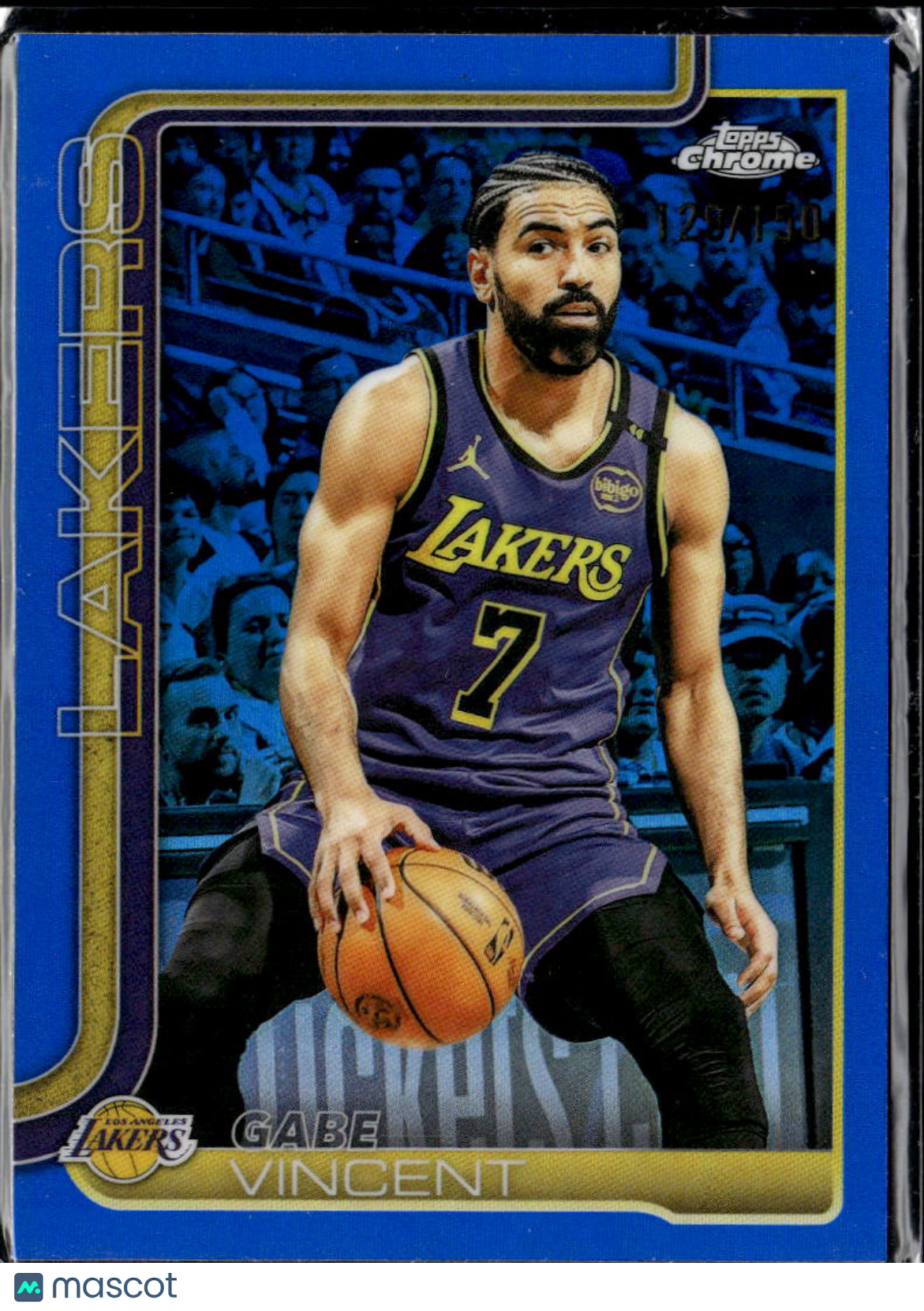 Gabe Vincent 2025 Topps Chrome Blue Refractor /150 Los Angeles Lakers