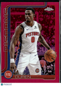 Jalen Duren 2025 Topps Chrome Pink Refractor /399 Detroit Pistons