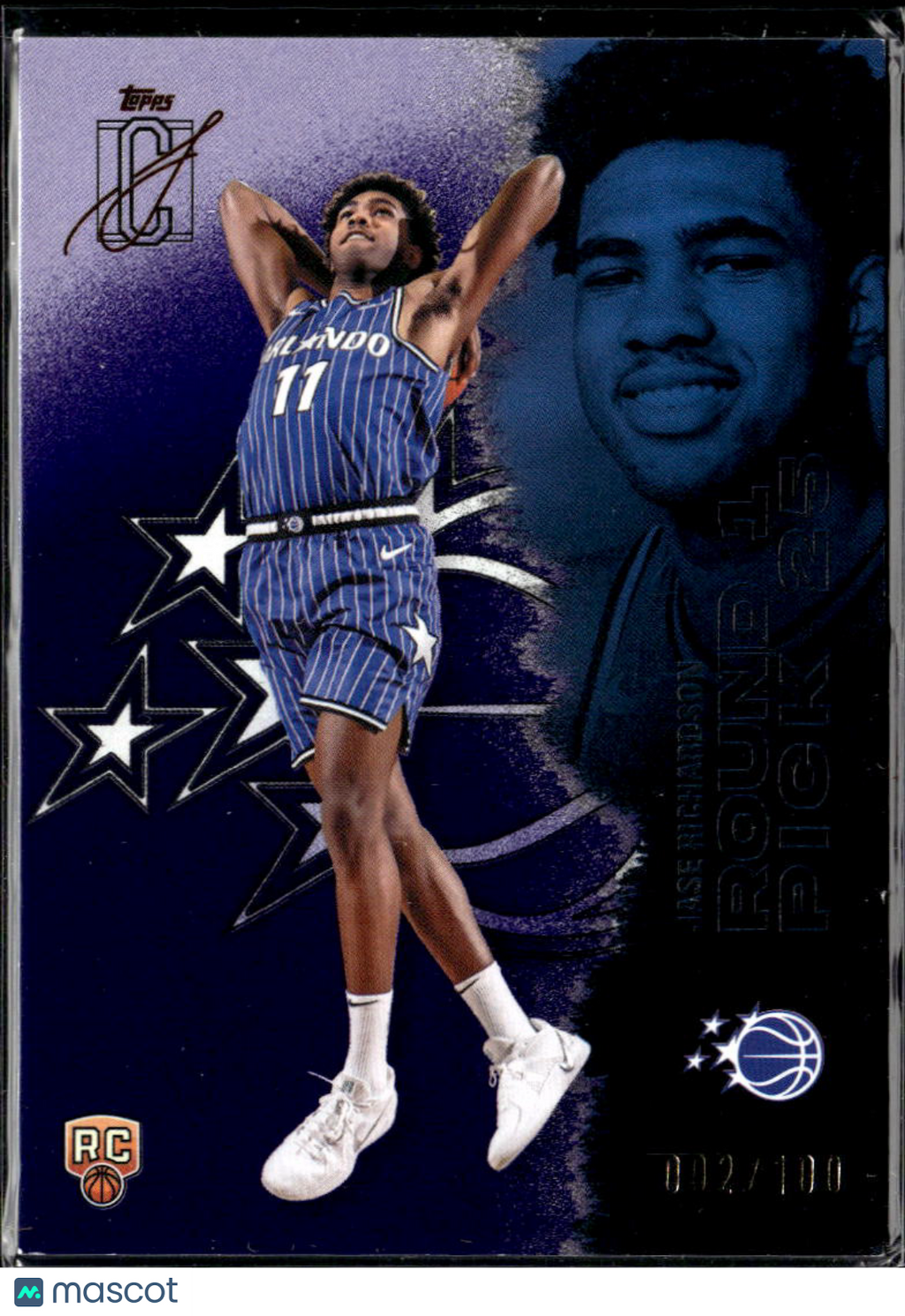 Jase Richardson 2026 Topps Signature Class Purple RC /100 Orlando Magic