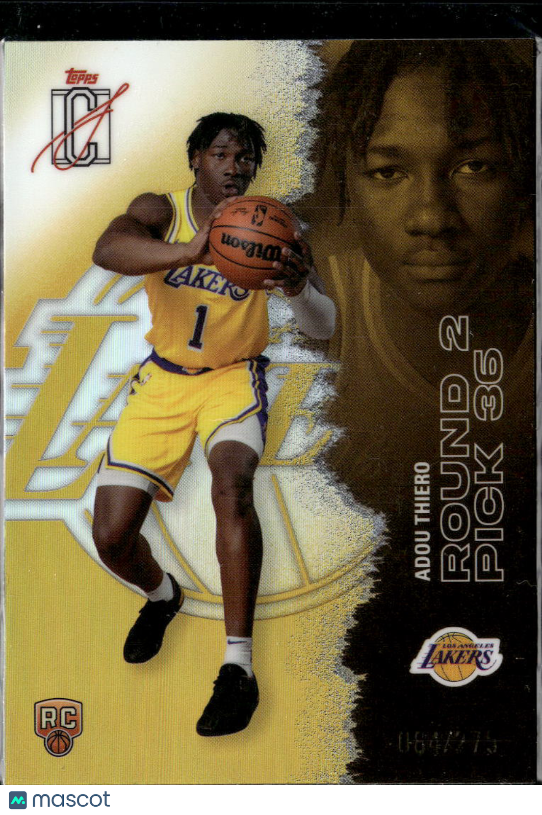 Adou Thiero 2026 Topps Signature Class RC Yellow /275 Los Angeles Lakers