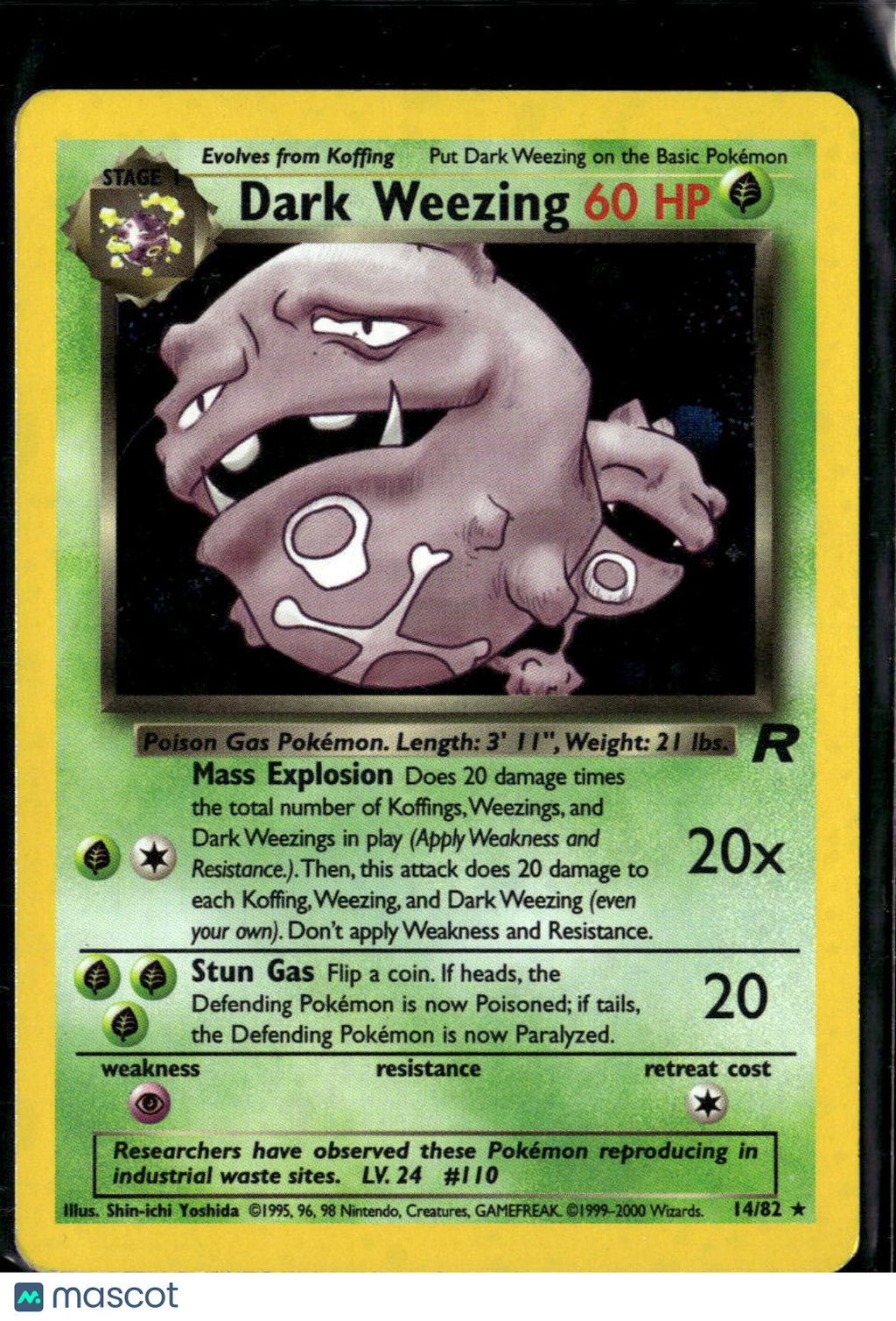 Dark Weezing 2000 Team Rocket Holo Rare #14/82