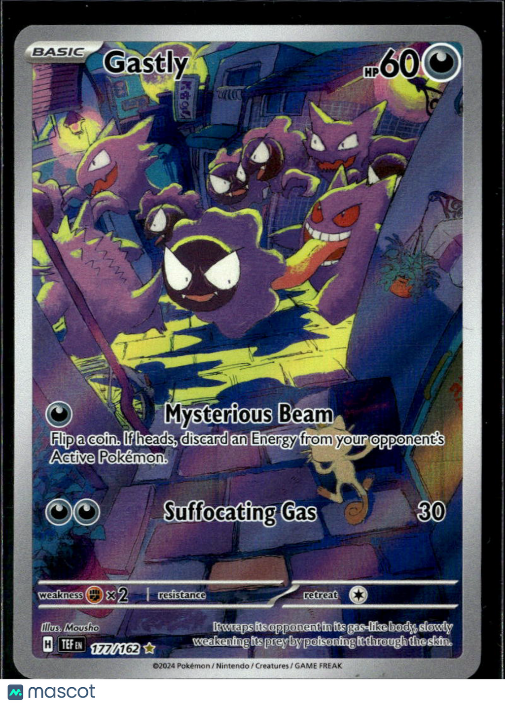 Gastly 2024 Temporal Forces Holo Secret Rare #177/162