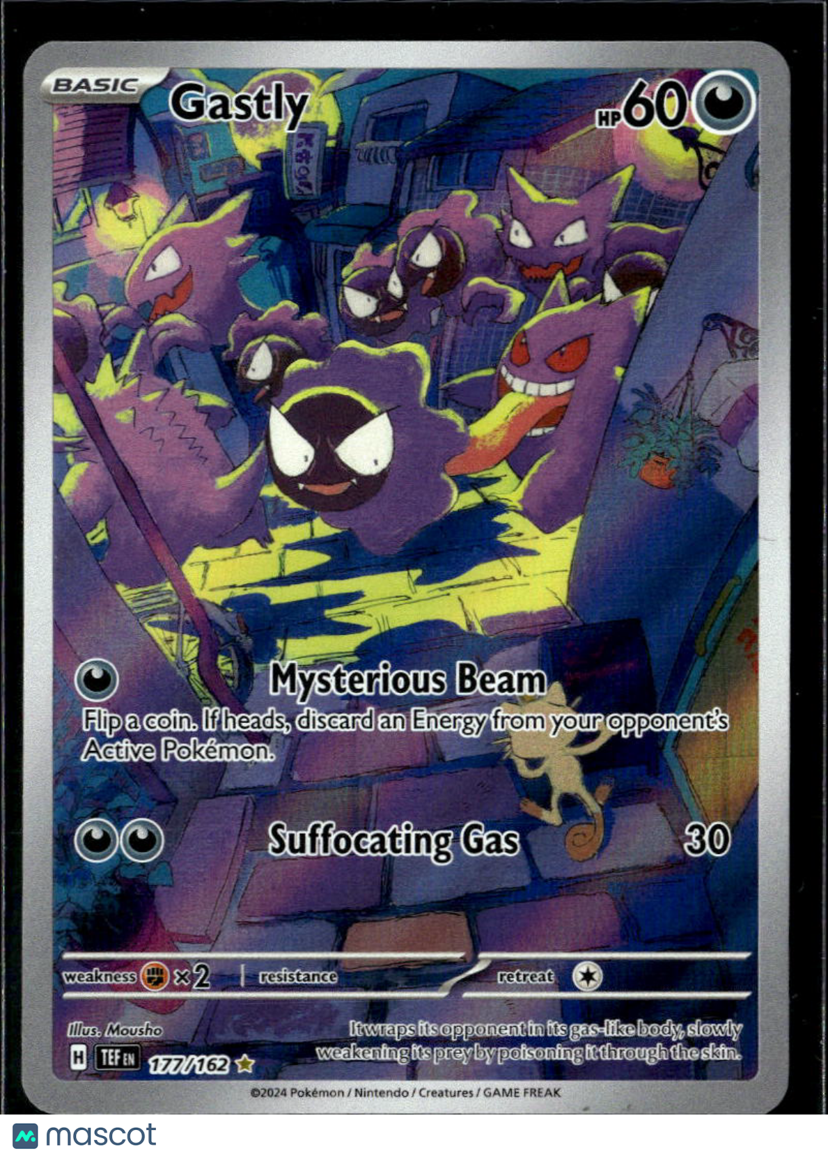 Gastly 2024 Temporal Forces Holo Secret Rare #177/162
