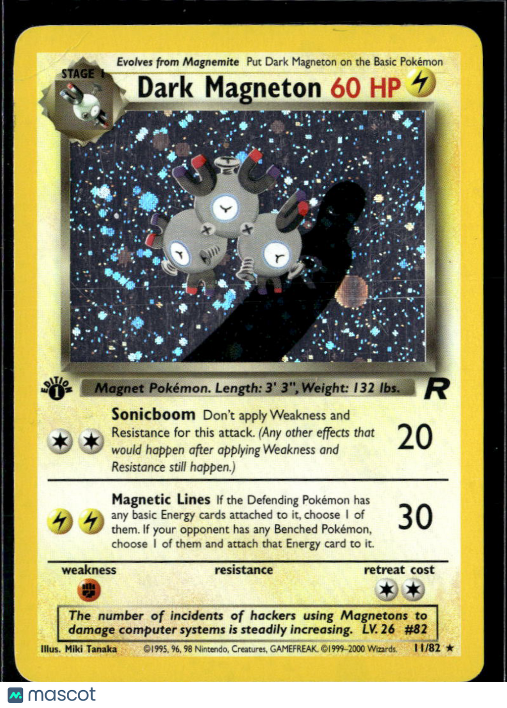 Dark Magneton 2000 Team Rocket Holo Rare 1st Edition #11/82