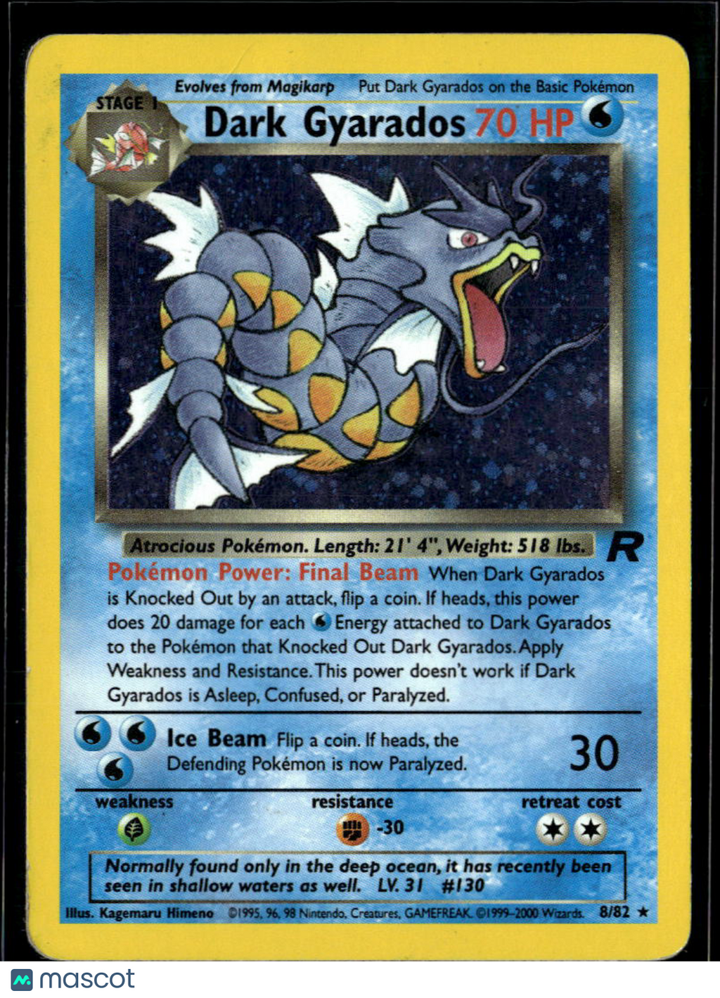 Dark Gyarados 2000 Team Rocket Holo Rare #8/82