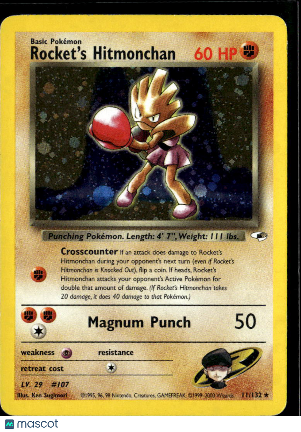Rocket's Hitmonchan 2000 Gym Challenge Holo Rare #11/132