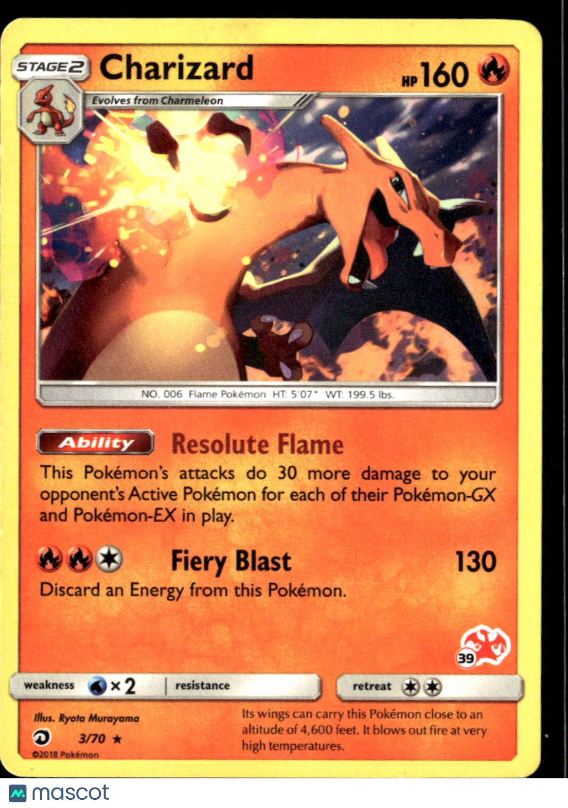Charizard 2018 Dragon Majesty Holo Rare #3/70