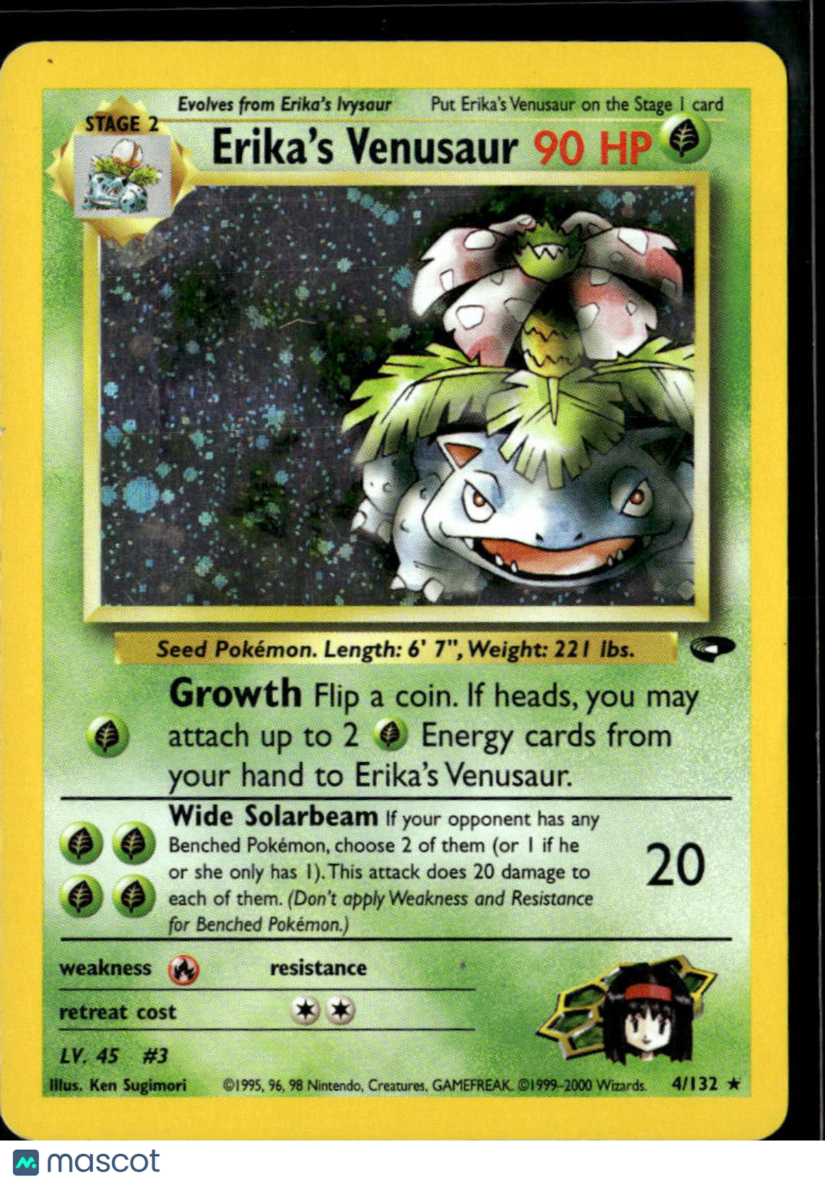 Erika's Venusaur 2000 Gym Challenge Holo Rare #4/132