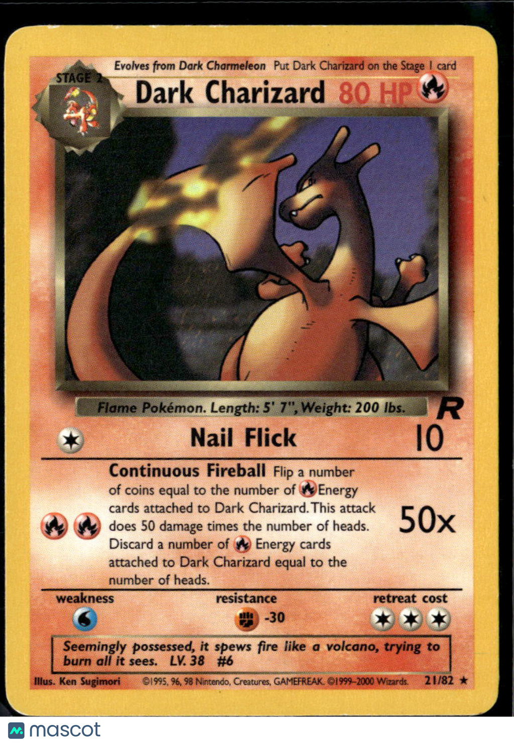 Dark Charizard 2000 Team Rocket Rare #21/82