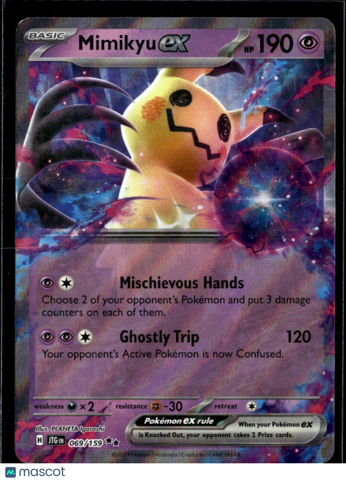 Mimikyu EX 2025 Journey Together Holo Double Rare RR #69/159