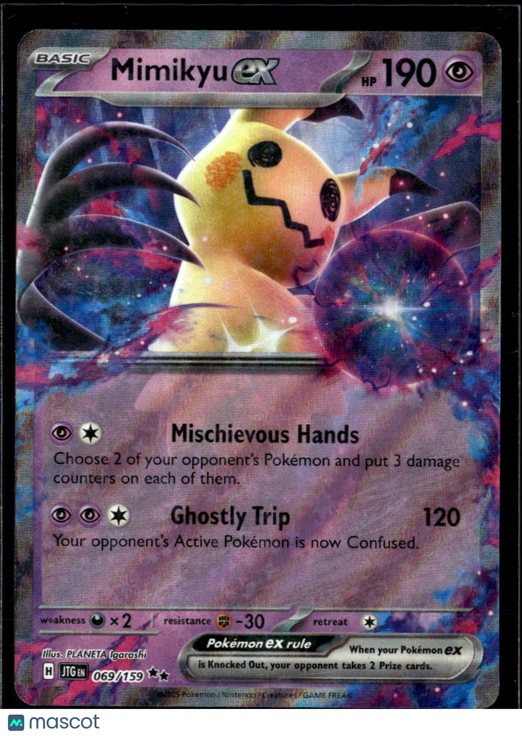 Mimikyu EX 2025 Journey Together Holo Double Rare RR #69/159