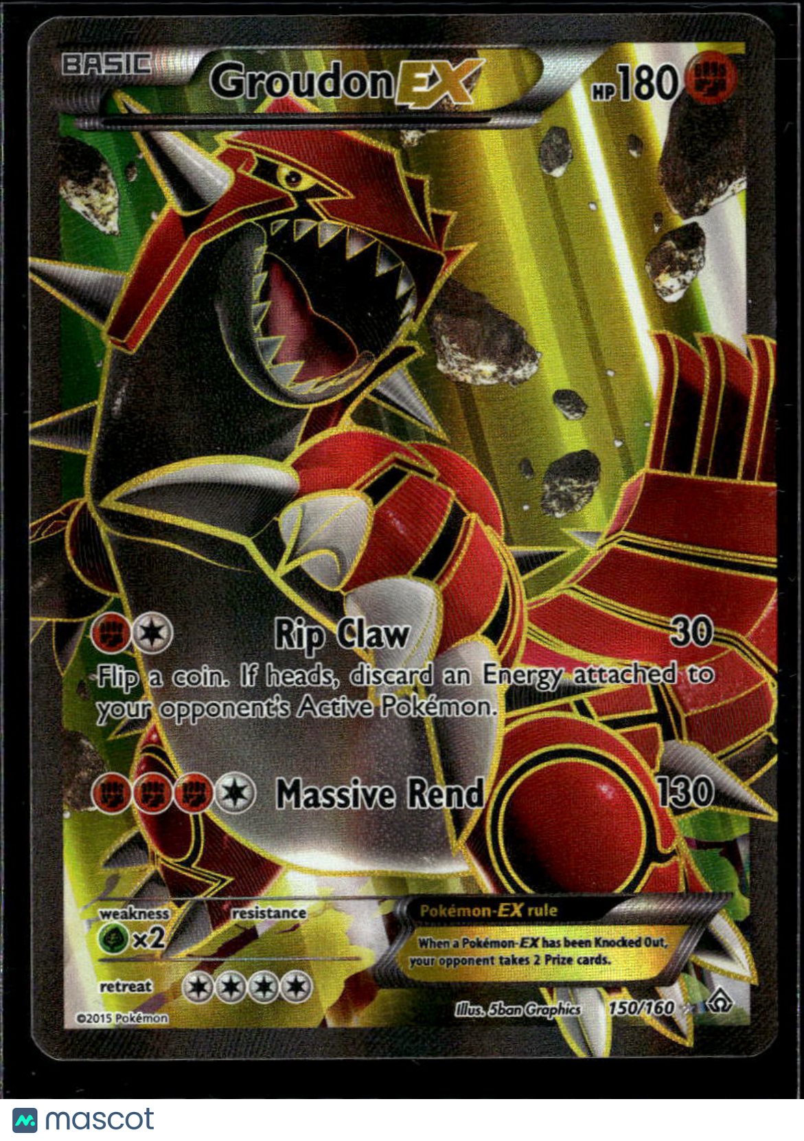 Groudon EX 2015 Primal Clash Holo Ultra Rare FA #150/160