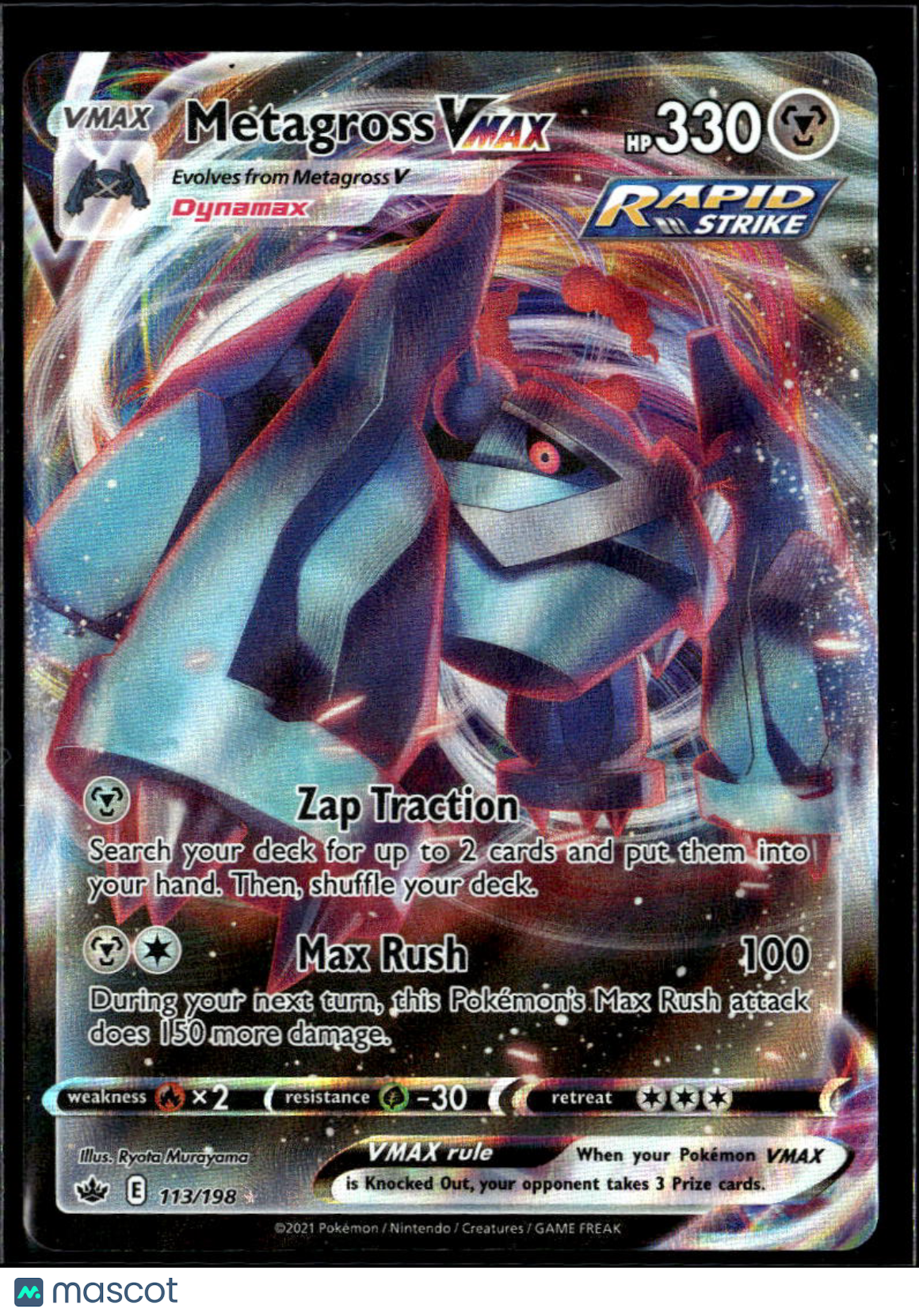 Metagross VMAX 2021 Chilling Reign Holo Triple Rare RRR #113/198