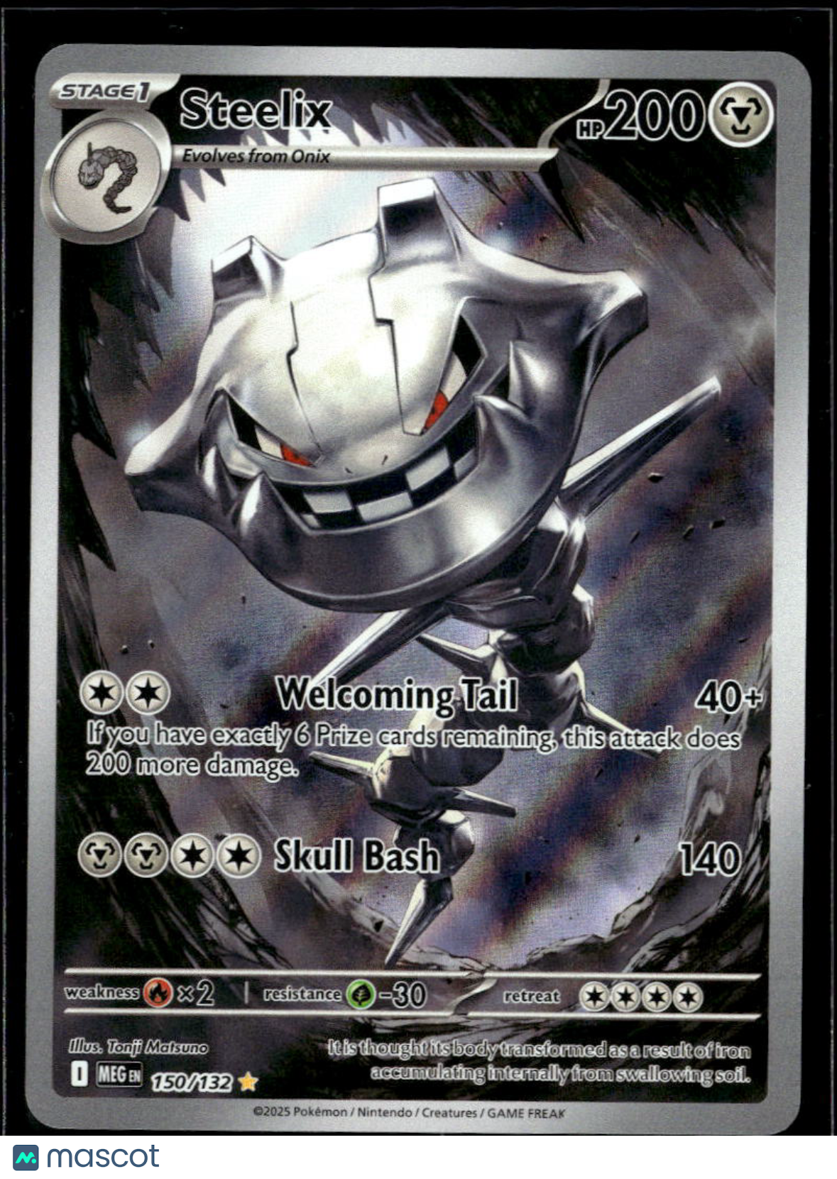 Steelix 2025 Mega Evolution Holo Secret Rare #150/132