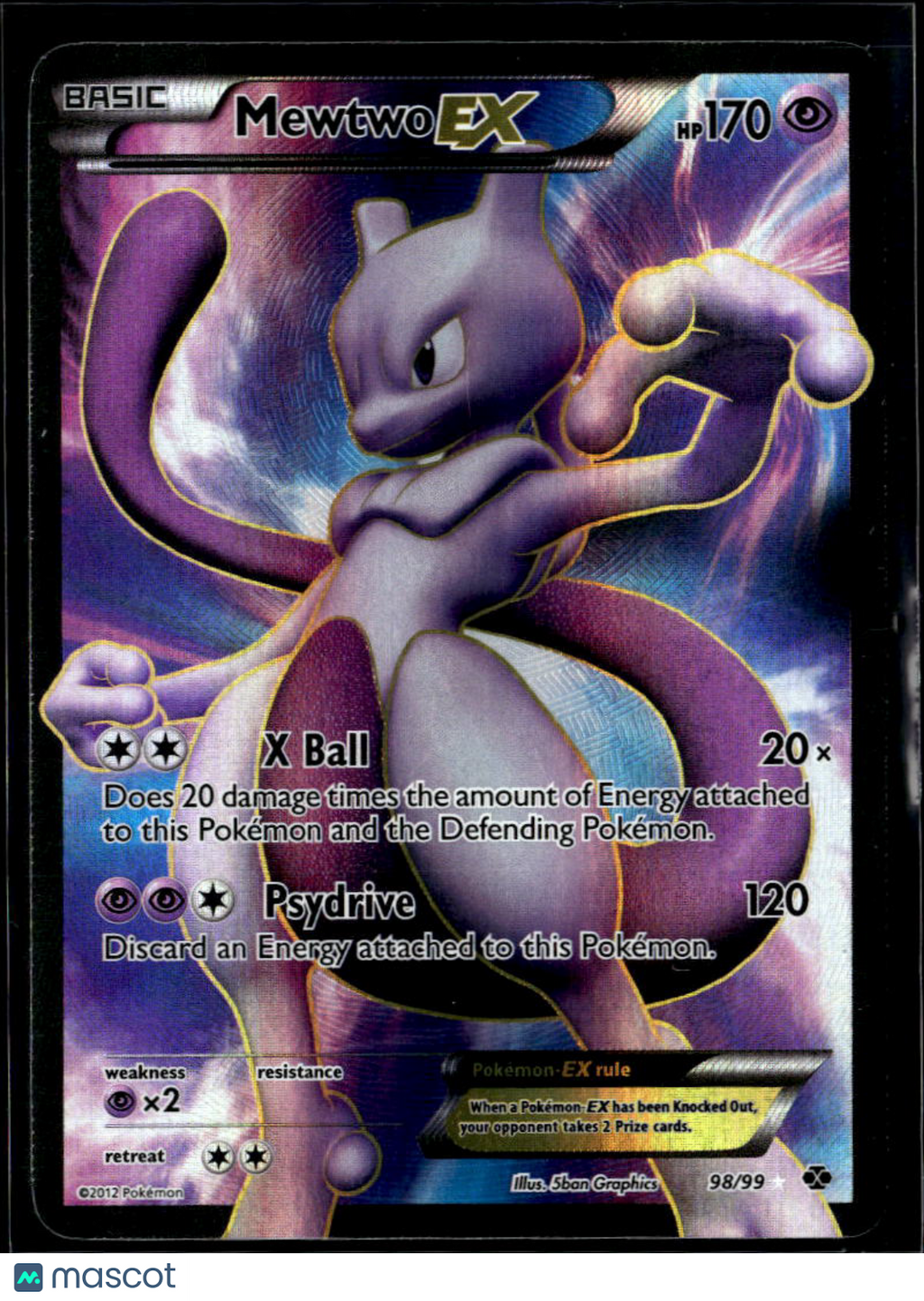 Mewtwo EX 2012 Next Destinies Holo Ultra Rare FA #98/99