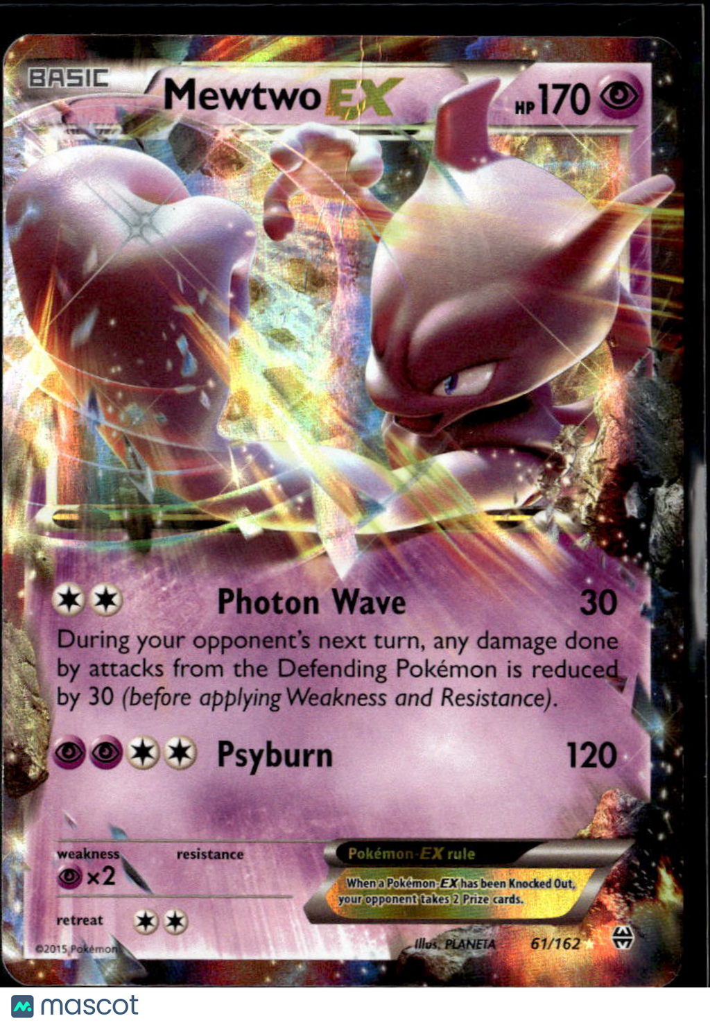 Mewtwo EX 2015 BREAKthrough Holo Rare #61/162