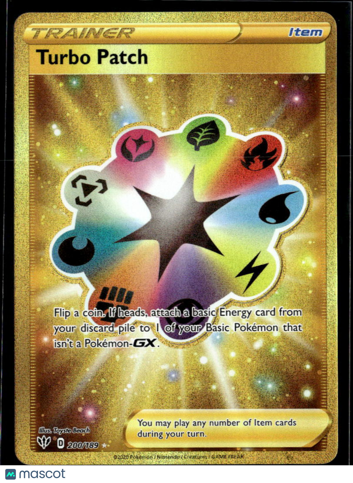 Turbo Patch 2020 Darkness Ablaze Holo Secret Rare SR #200/189