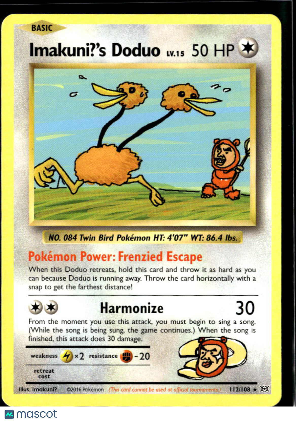 Imakuni?'S Doduo 2016 Evolutions Holo Secret Rare SR #112/108