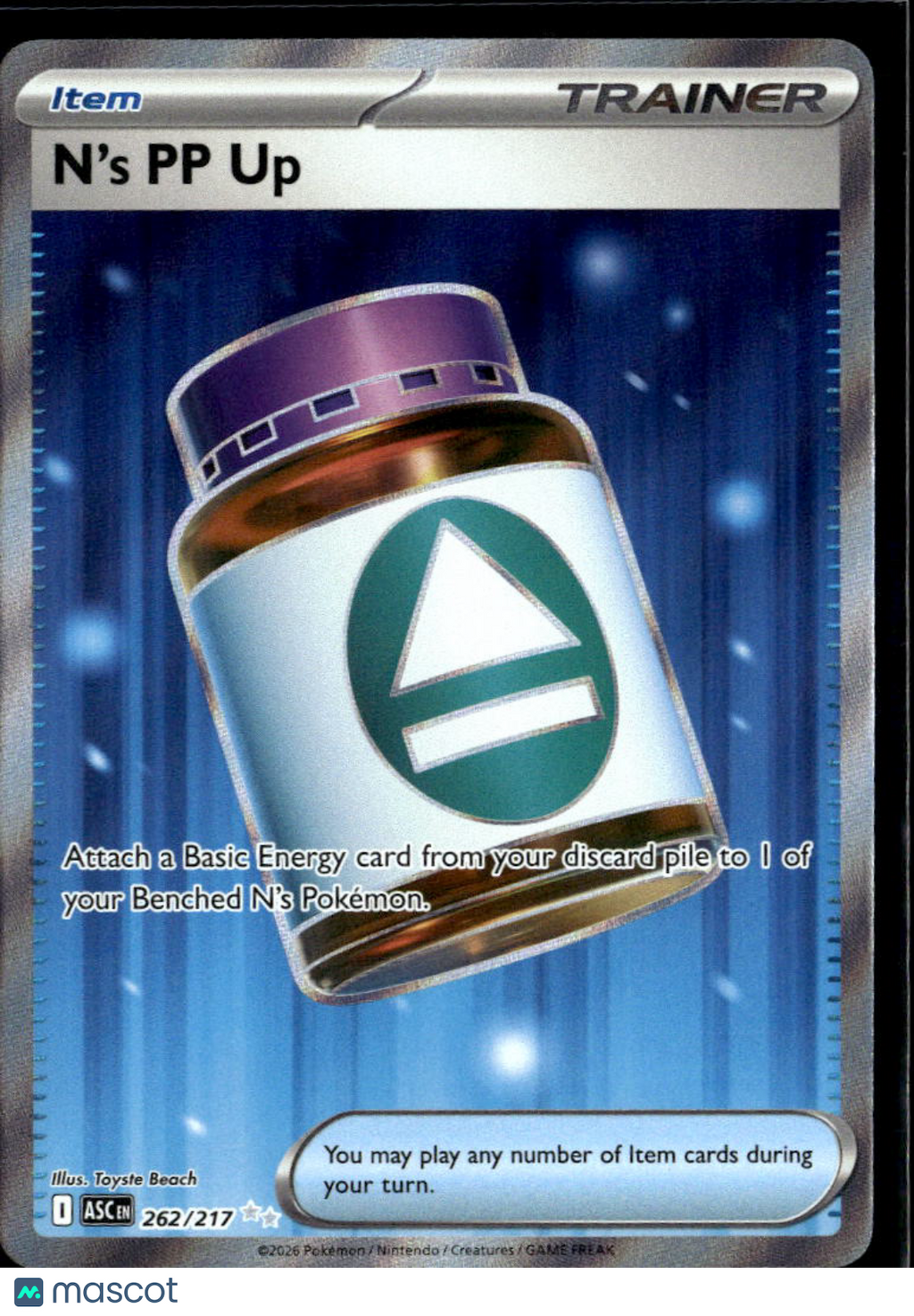 N'S PP Up 2026 Mega Evolution – Ascended Heroes Holo Secret Rare SR UR #262/217