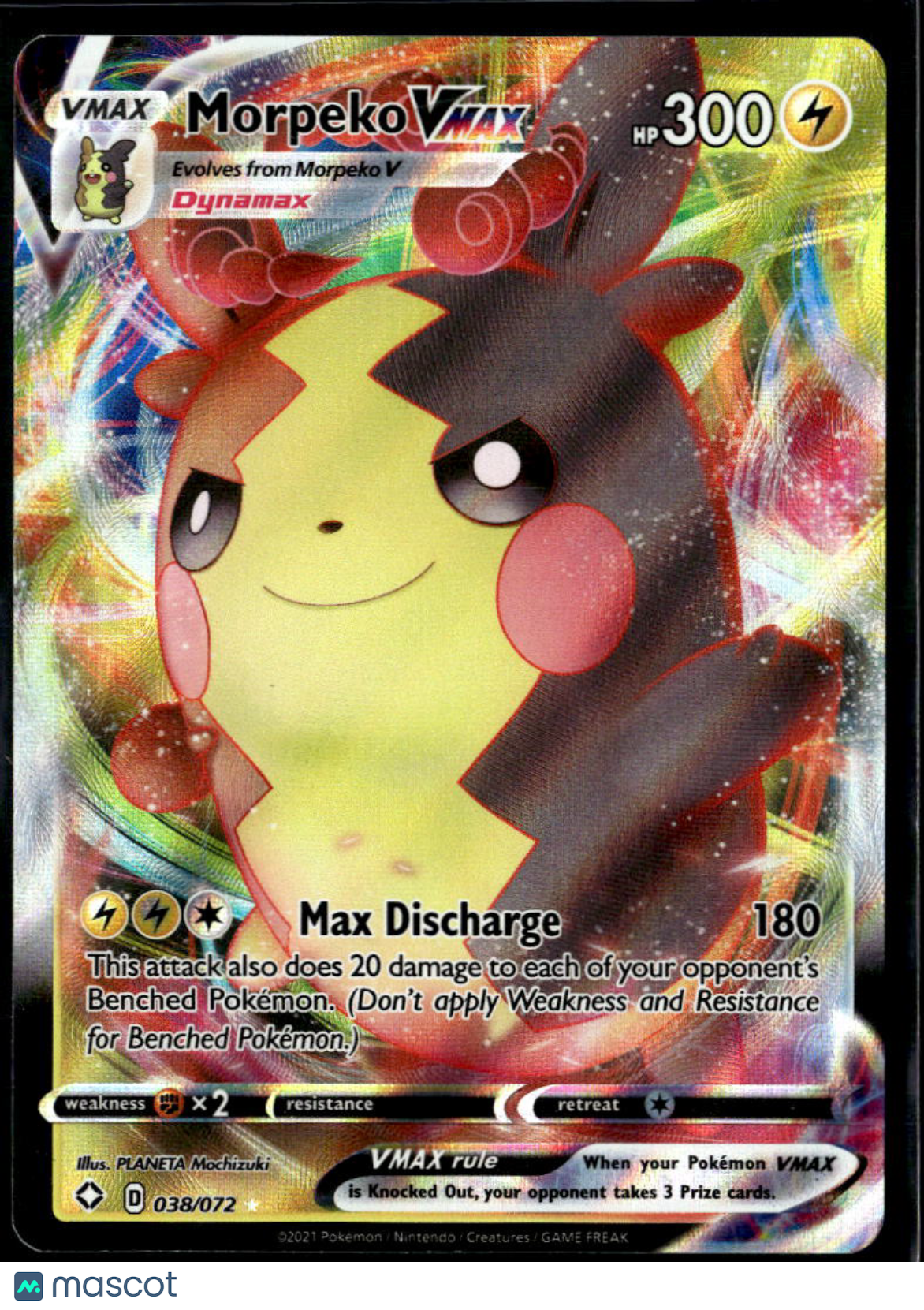 Morpeko VMAX 2021 Shining Fates Holo Ultra Rare #38/72