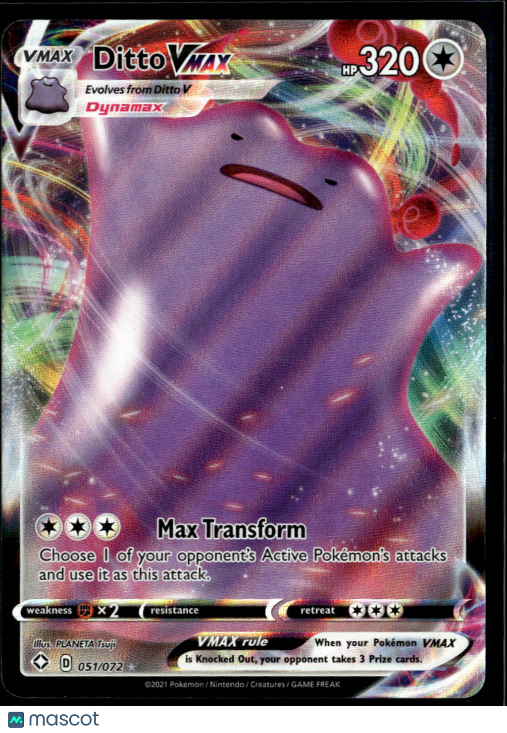 Ditto VMAX 2021 Shining Fates Holo Rare FA #51/72