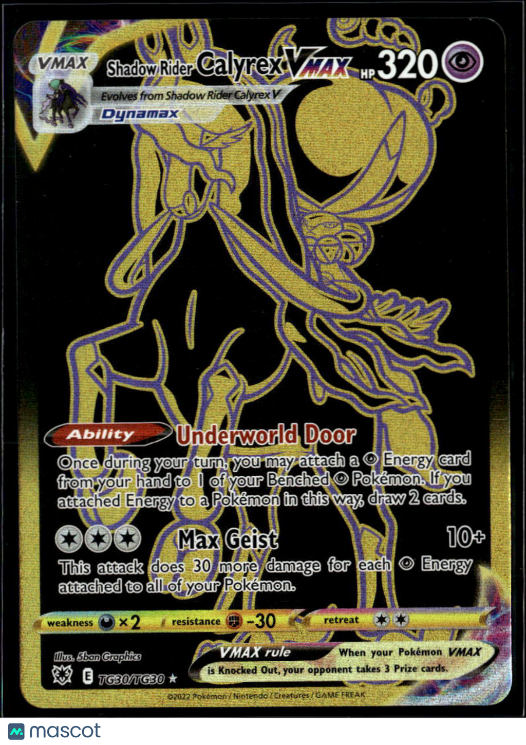 Shadow Rider Calyrex VMAX 2022 Astral Radiance Holo Rare UR #TG30/TG30