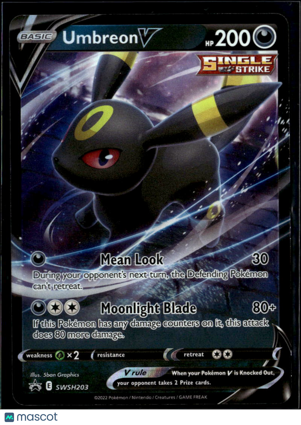 Umbreon V Sword & Shield Holo Black Star Promo #SWSH203