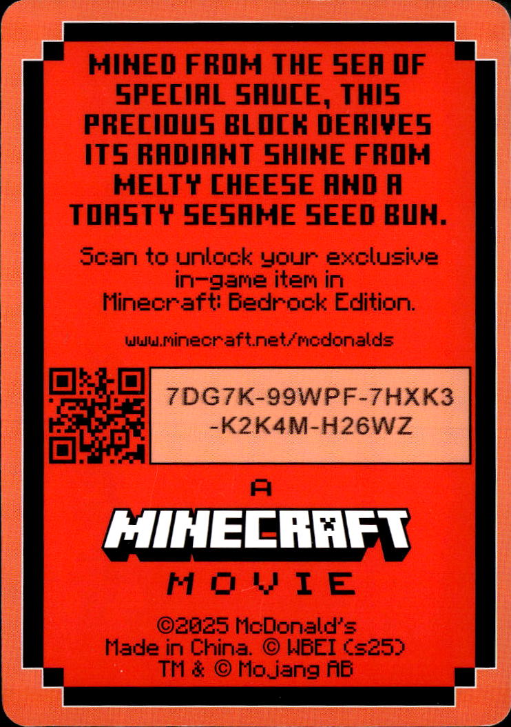 2025 McDonald's A Minecraft Movie