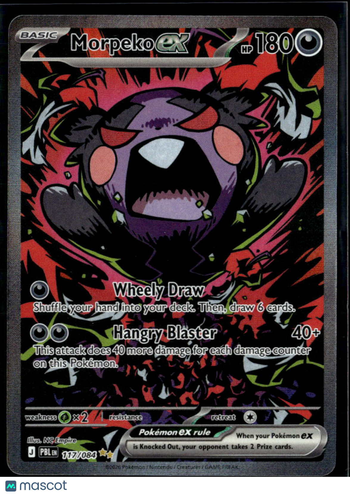 Morpeko EX 2026 Pitch Black Holo Secret Rare SAR #117/84