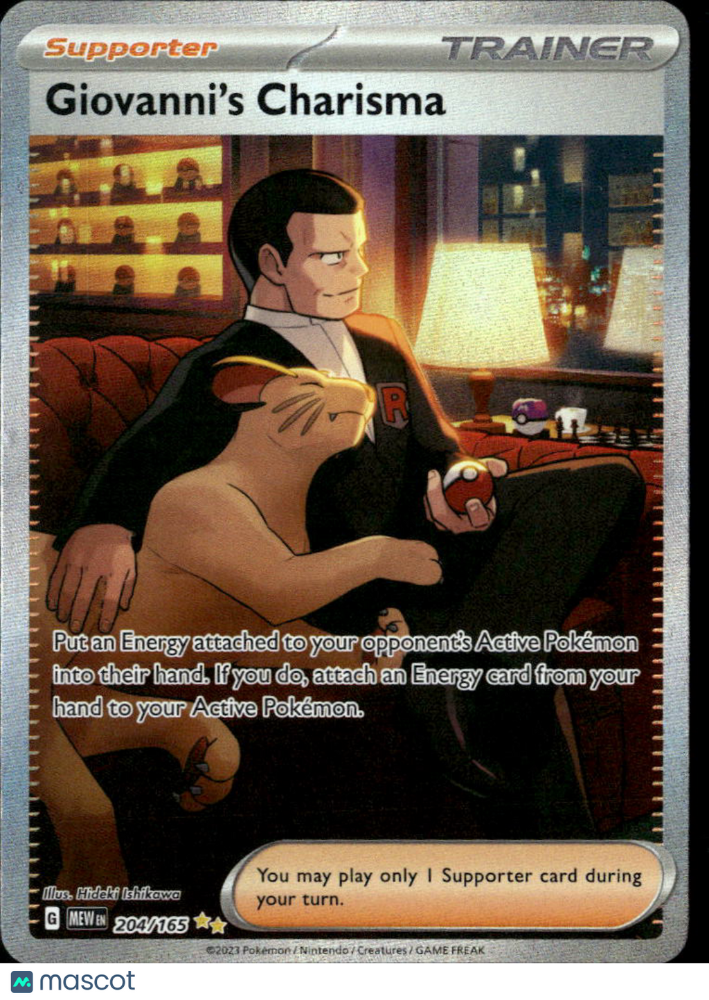 Giovanni's Charisma 2023 Scarlet & Violet 151 Holo Secret Rare FA SAR #204/165