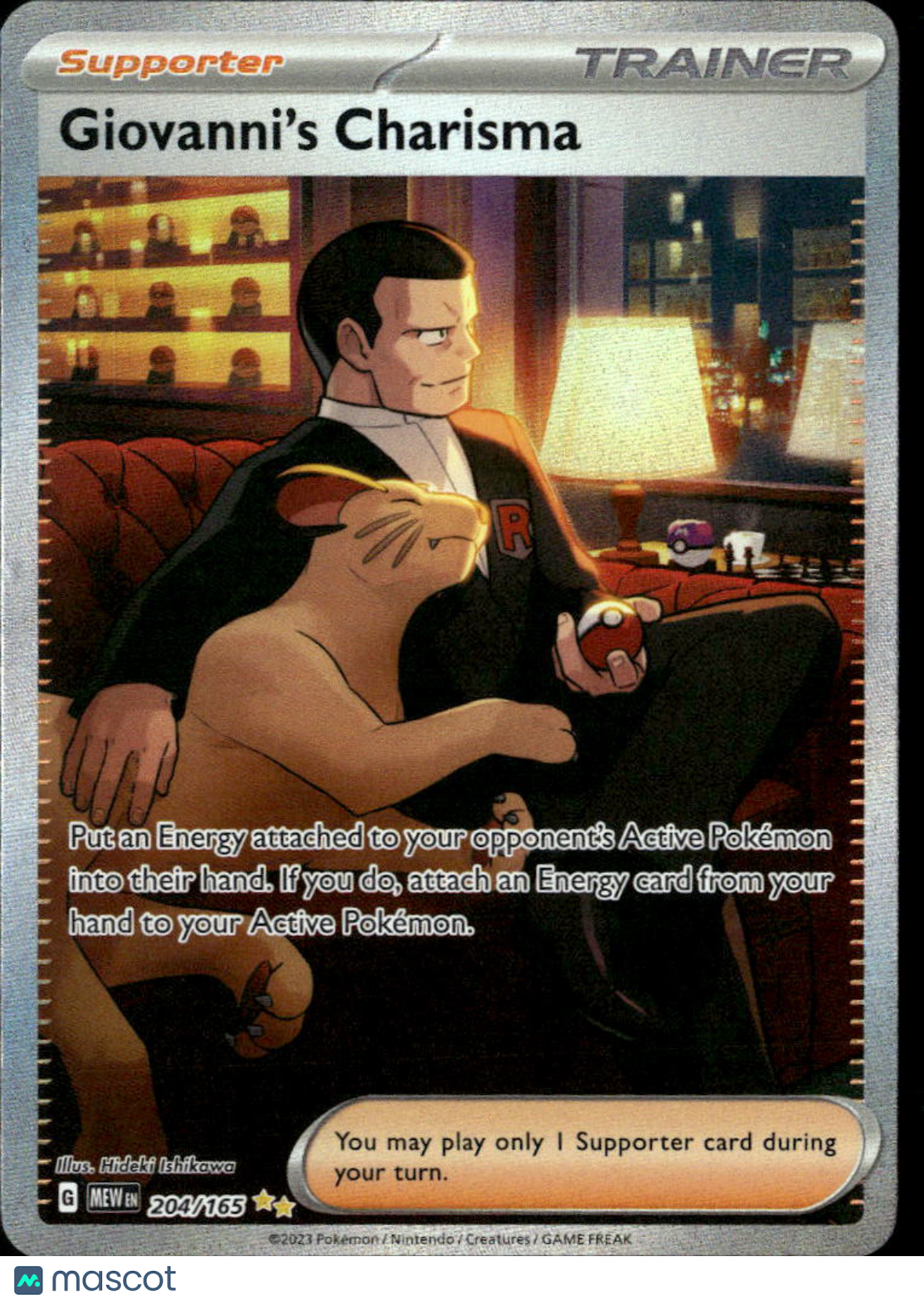 Giovanni's Charisma 2023 Scarlet & Violet 151 Holo Secret Rare FA SAR #204/165