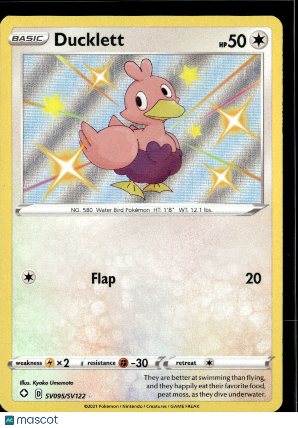 Ducklett Shining Fates Holo Rare S #SV095/SV122