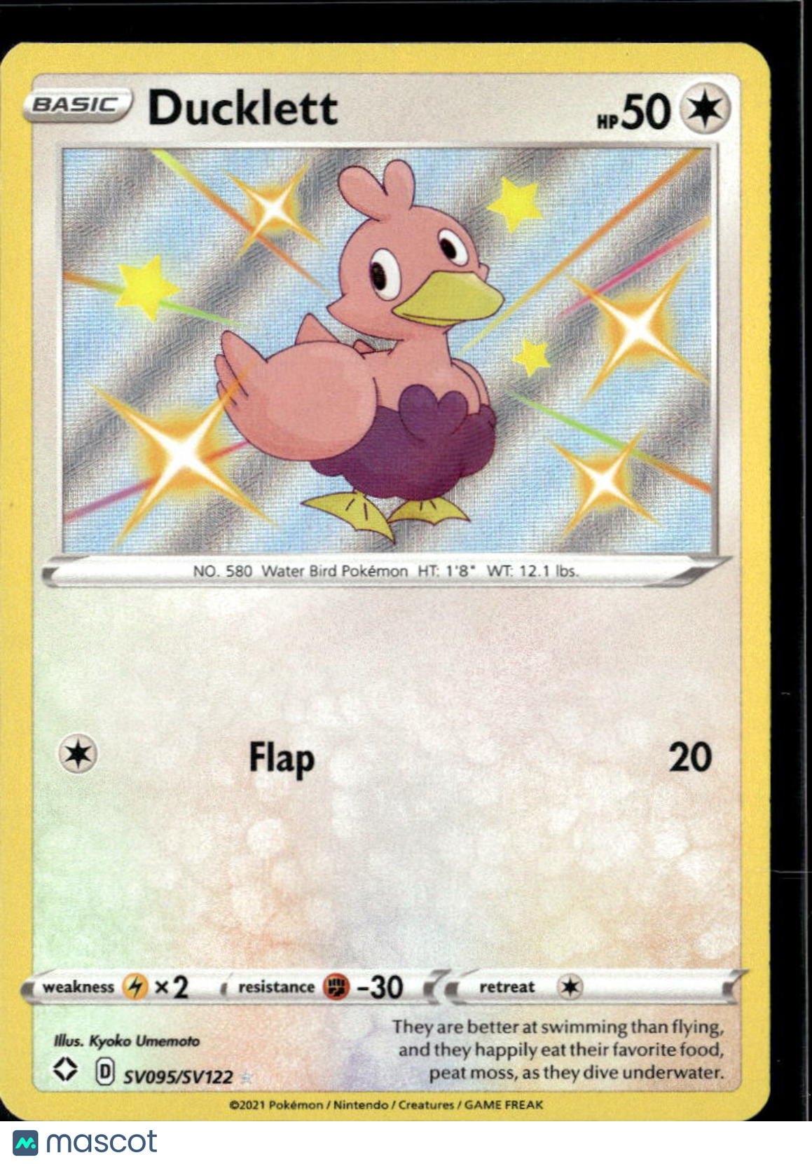 Ducklett Shining Fates Holo Rare S #SV095/SV122