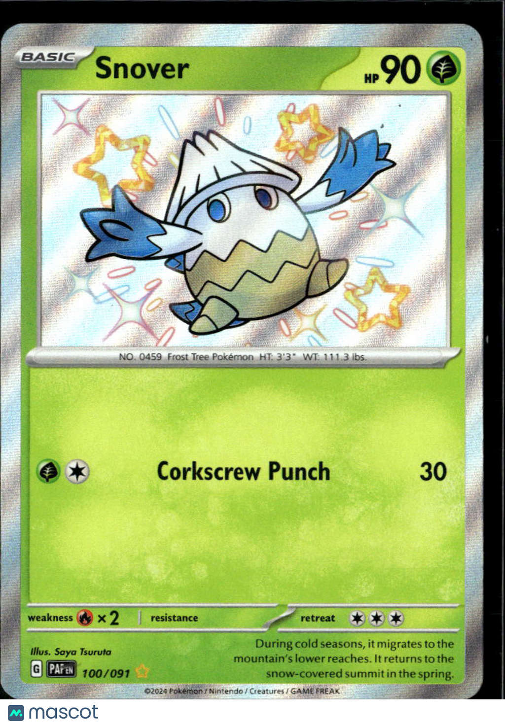 Snover 2024 Paldean Fates Holo Secret Rare #100/91
