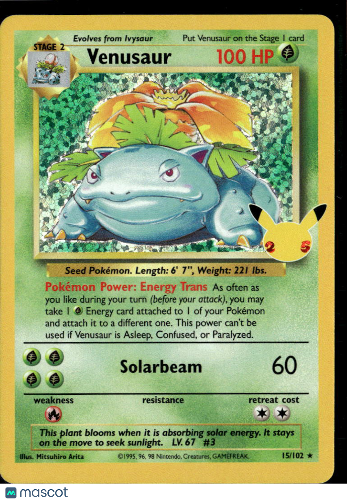 Venusaur 2021 Celebrations Holo Rare #15/102
