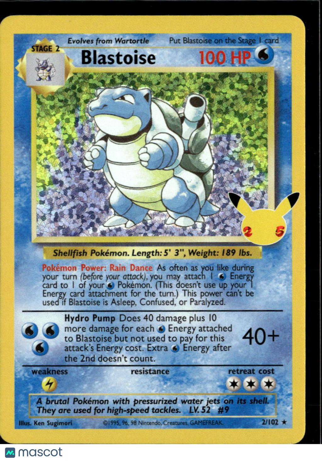 Blastoise 2021 Celebrations Holo Rare #2/102