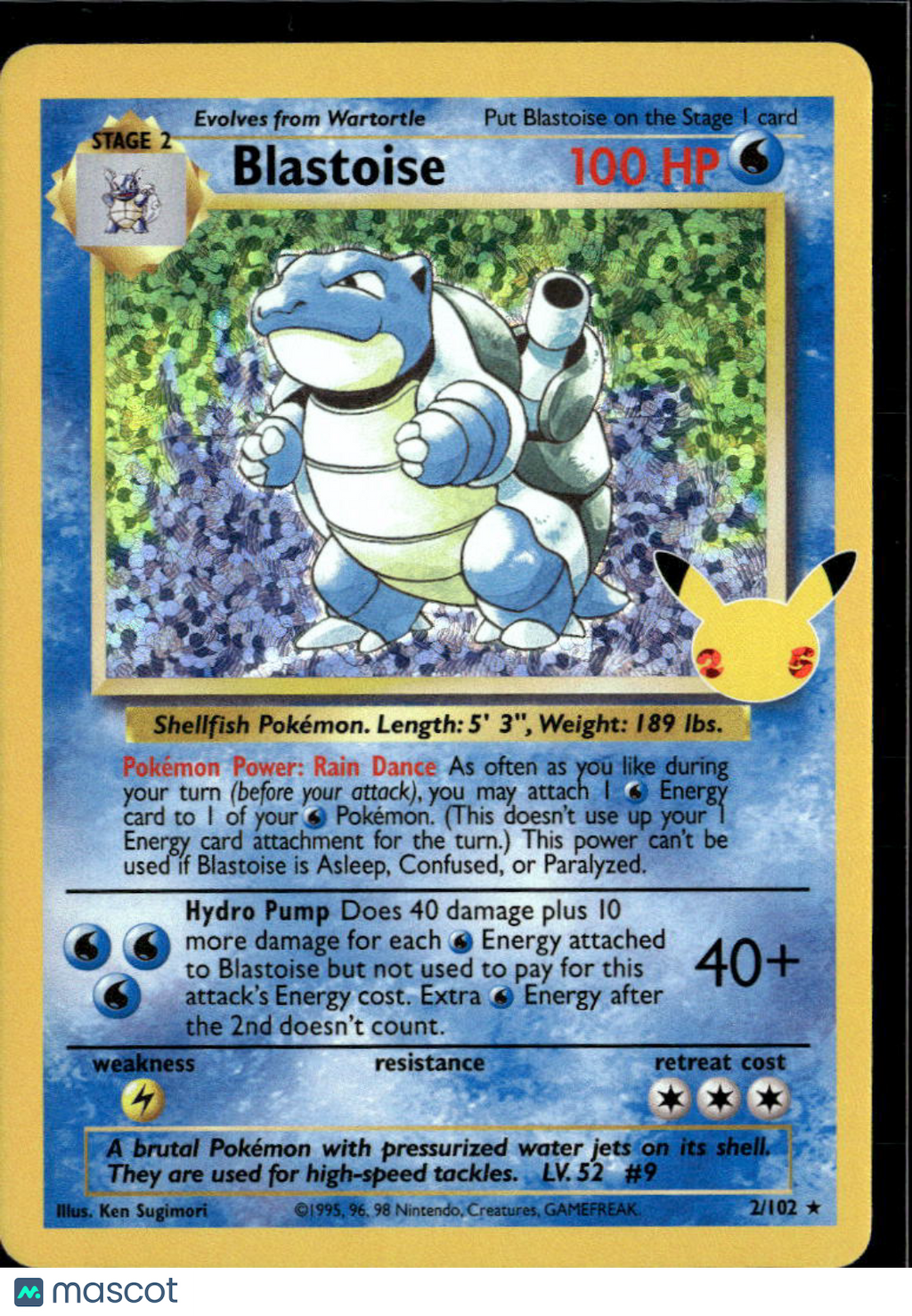 Blastoise 2021 Celebrations Holo Rare #2/102