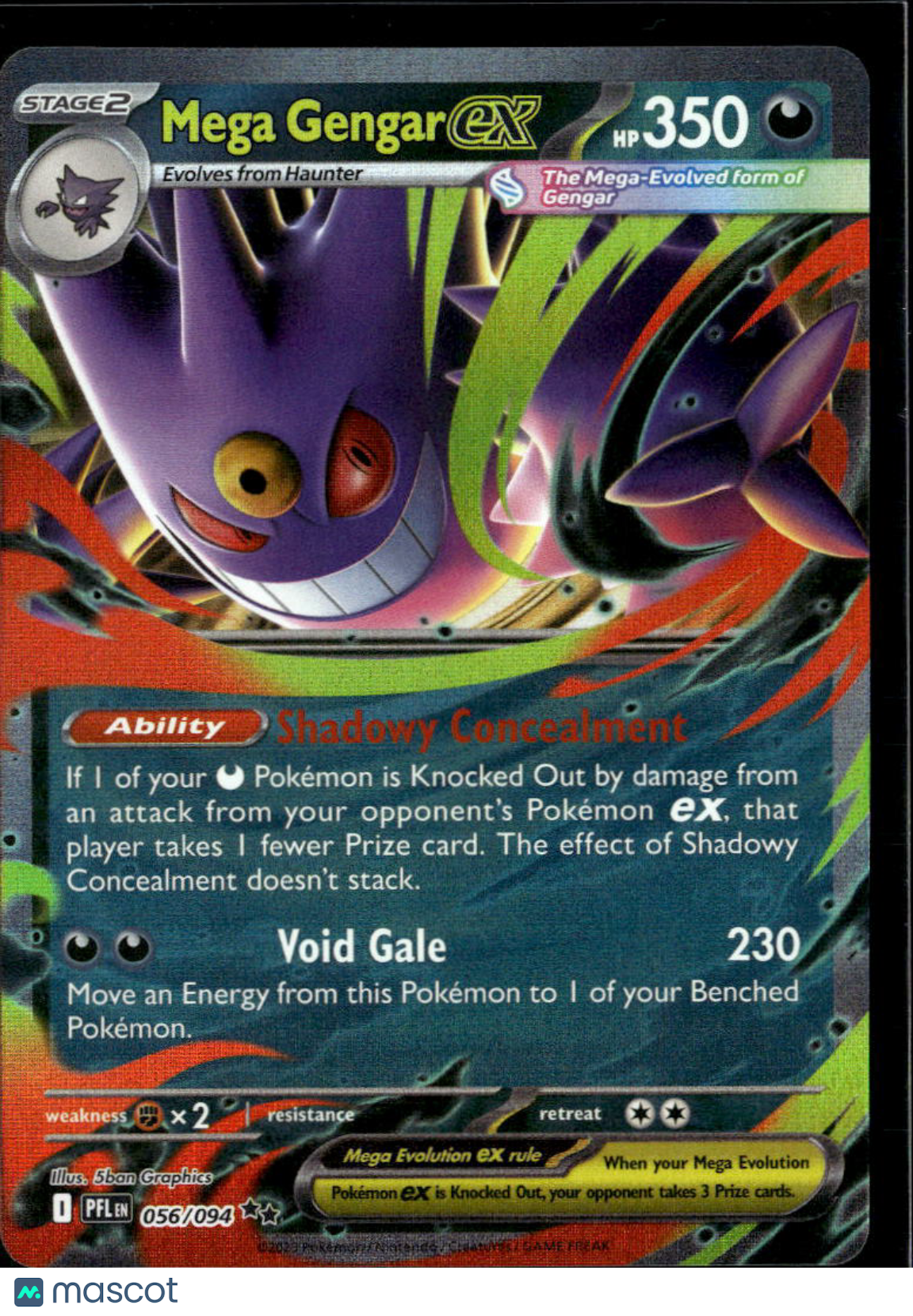 Mega Gengar EX 2025 Mega Evolution – Phantasmal Flames Holo Double Rare #56/94