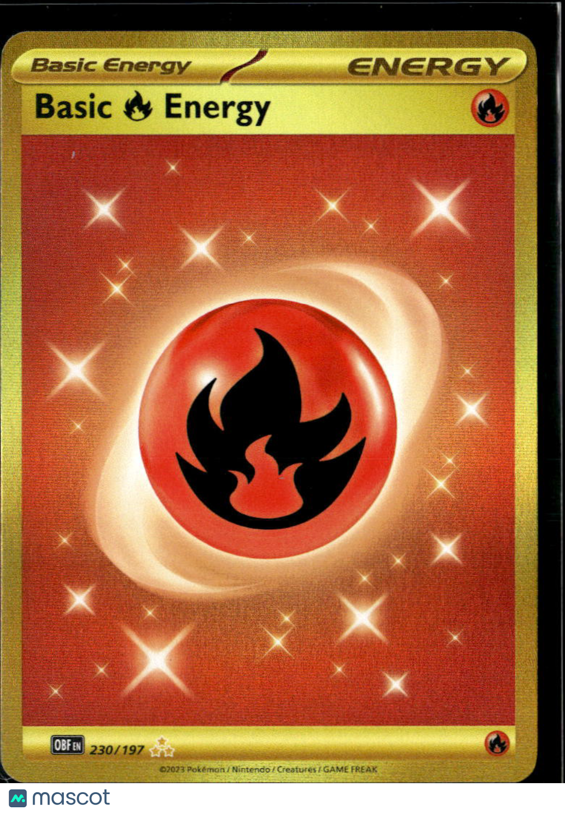 Basic Fire Energy 2023 Obsidian Flames Holo Secret Rare UR HR #230/197