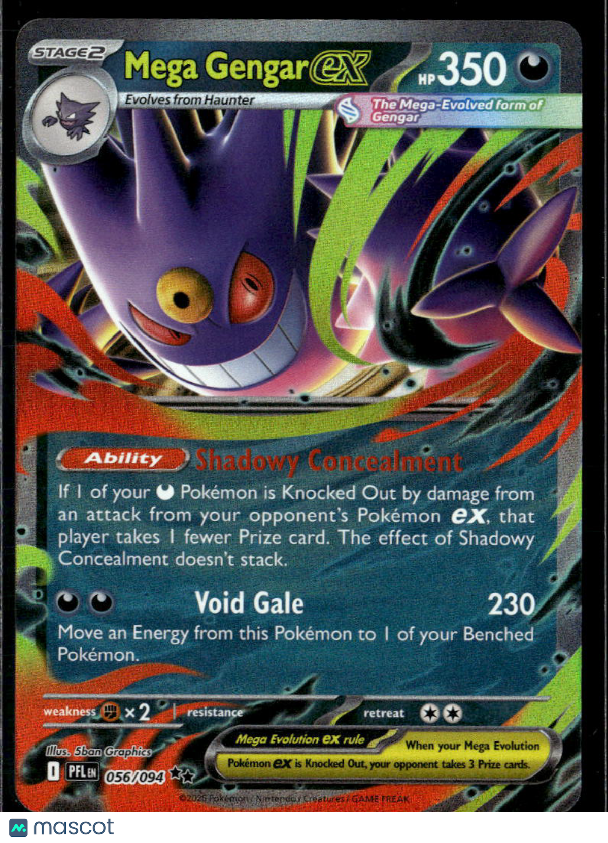 Mega Gengar EX 2025 Mega Evolution – Phantasmal Flames RR #56/94