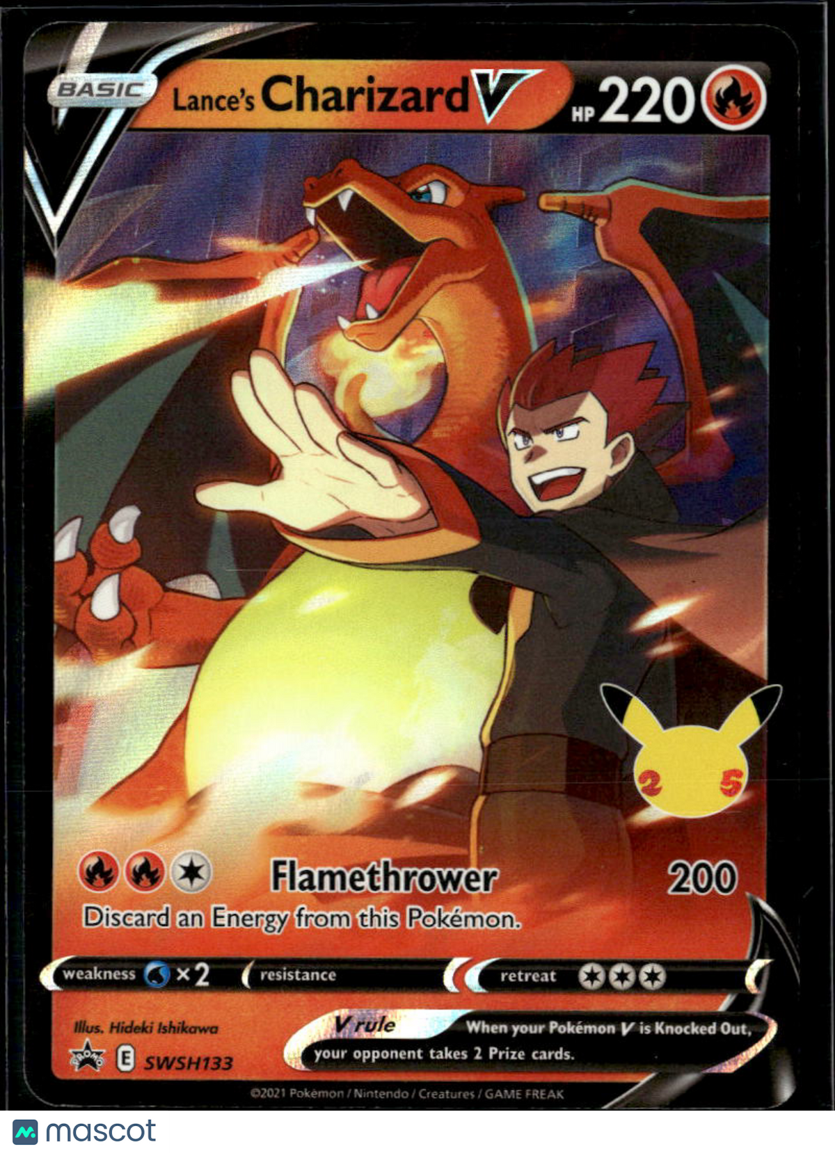 Lance's Charizard V 2021 Celebrations Holo Black Star Promo FA #SWSH133