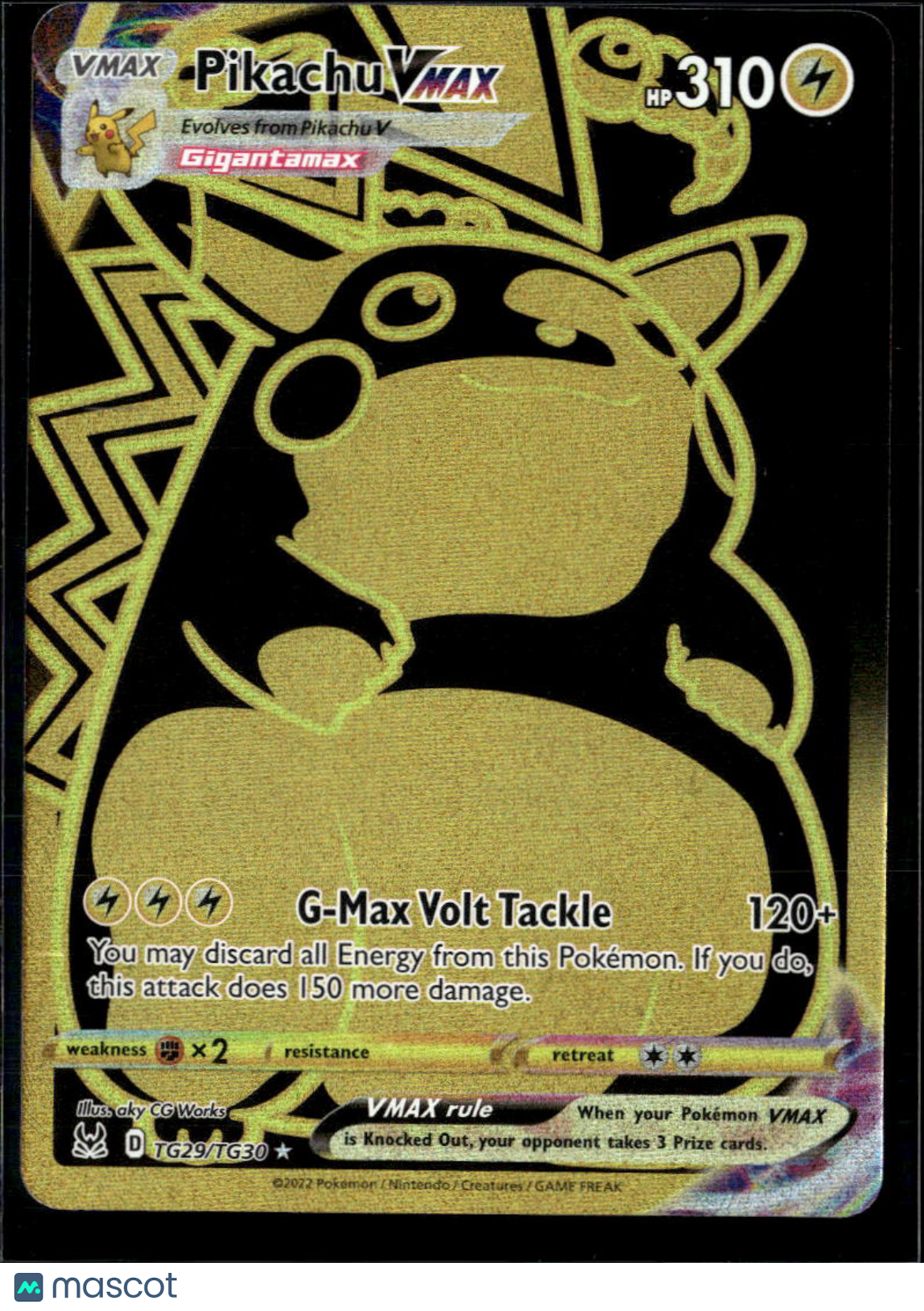 Pikachu VMAX 2022 Lost Origin Holo Rare UR #TG29/TG30