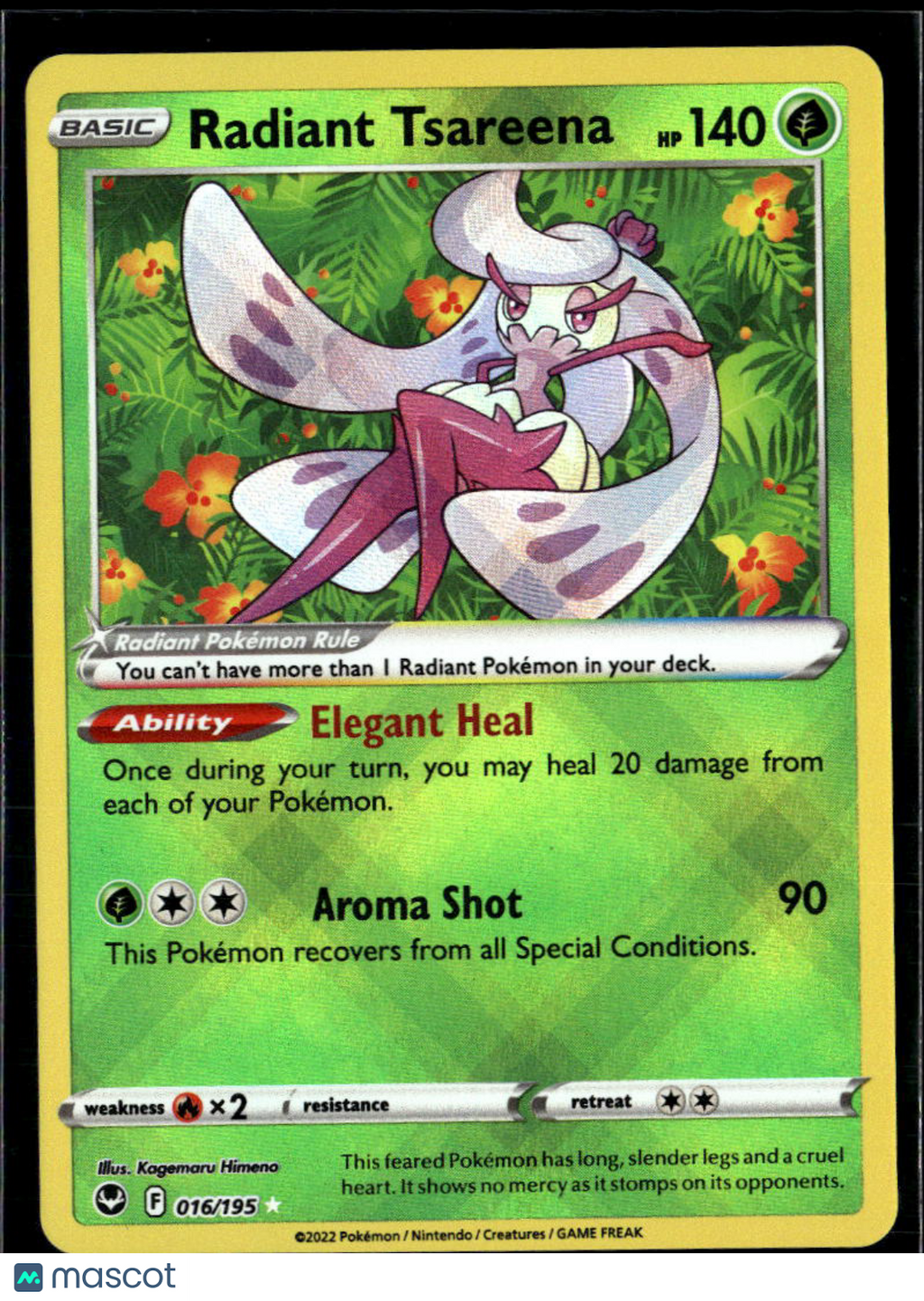 Radiant Tsareena 2022 Silver Tempest Holo Rare #16/195