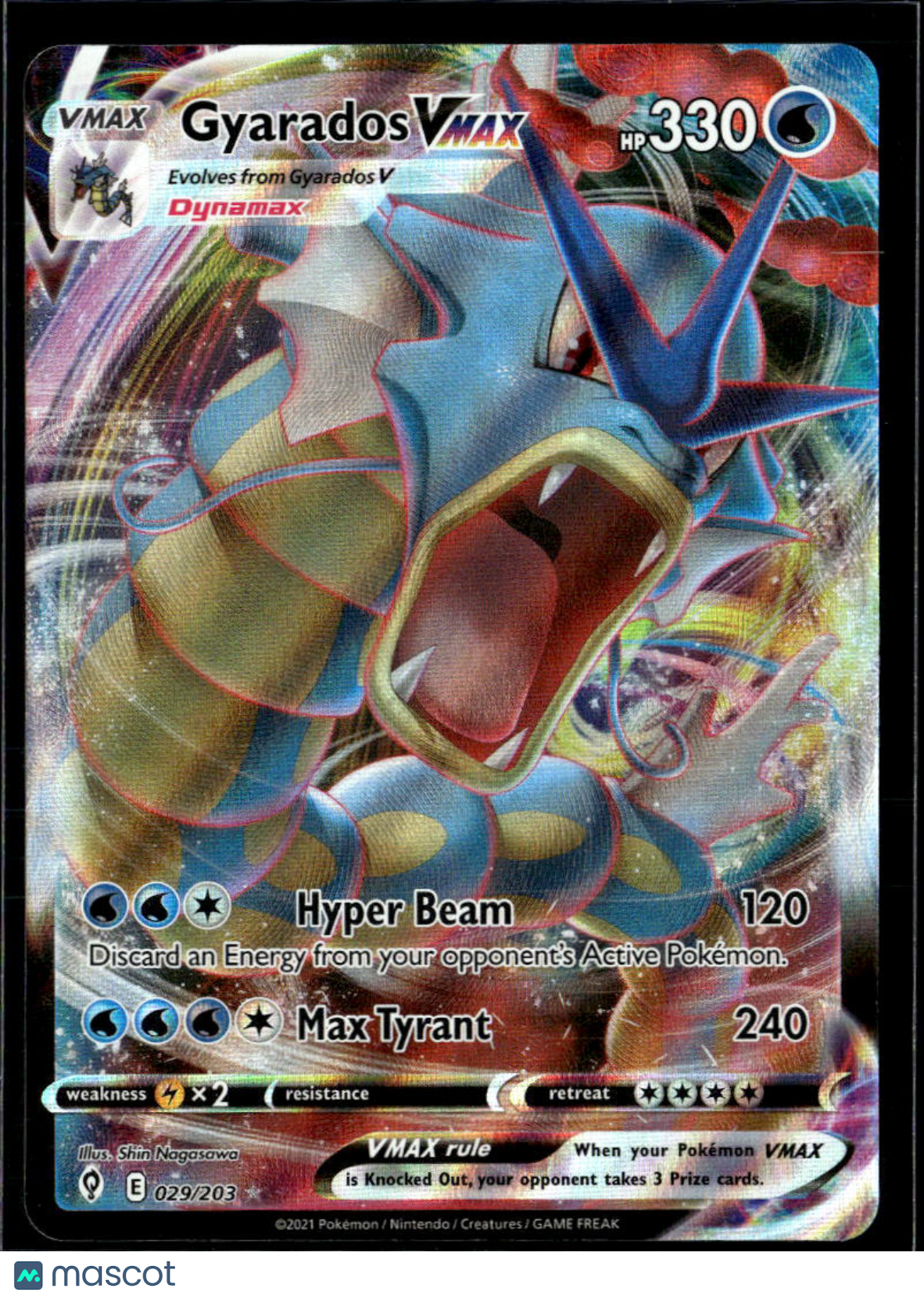 Gyarados VMAX 2021 Evolving Skies Holo Triple Rare RRR #29/203